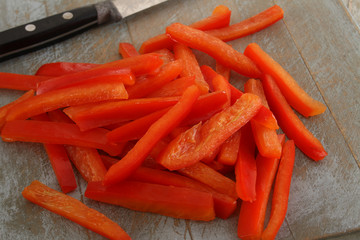 preparing fresh peppers