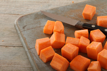 preparing fresh carrots