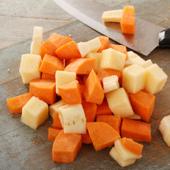 preparing mixed vegetables