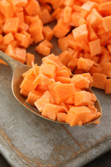preparing fresh carrots