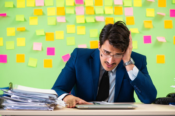 Businessman having trouble with his priorities