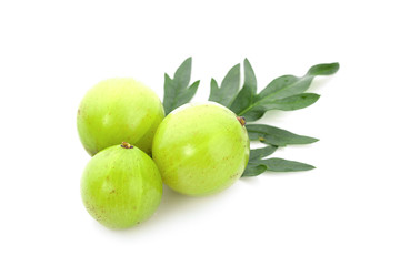 Indian gooseberry isolated on white background