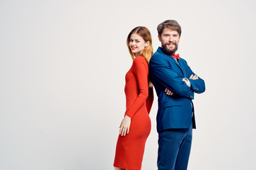 young couple on a light background