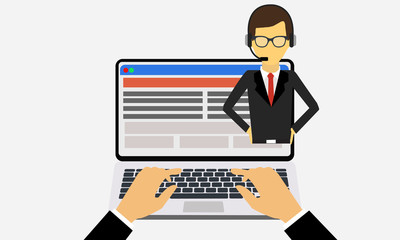 Laptop flat design security data.