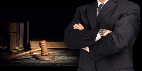 Business man in black suit