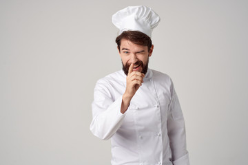 chef joyful on a light background