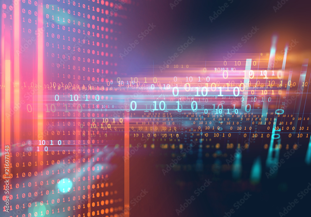 Leinwandbilder digital code number abstract technology background