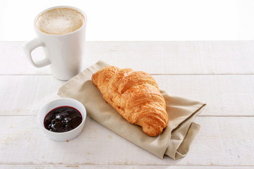 fresh baked croissant breakfast