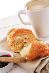 fresh baked croissant breakfast