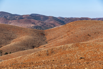 Landscape with orange hills in Ikara-Flinders Ranges National Park, South Australia