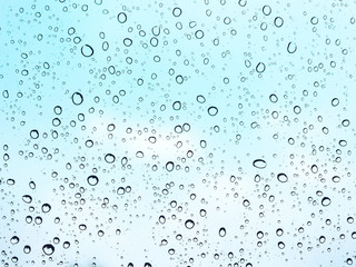 Rain water drop on window glass background