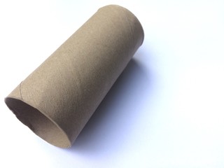 Empty toilet paper roll on isolate white background.