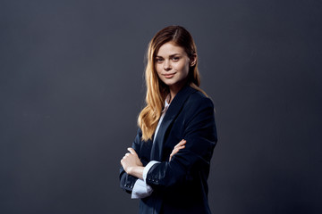 business woman on dark background