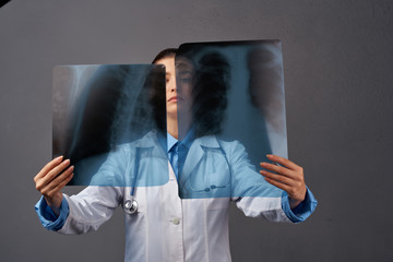 doctor looking at an xray
