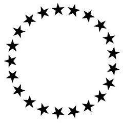stars in circle icon on white background. stars in circle design for diagram, infographics, chart, presentation, app, UI. flat style. stars border frame symbol. European Union sign.