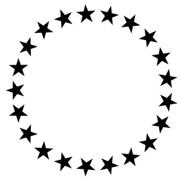stars in circle icon on white background. stars in circle design for diagram, infographics, chart, presentation, app, UI. flat style. stars border frame symbol. European Union sign.