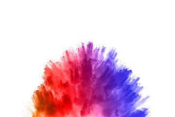 abstract powder splatted background. Colorful powder explosion on white background. Colored cloud....