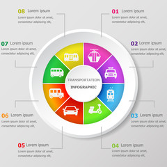 Infographic design template with transportation icons