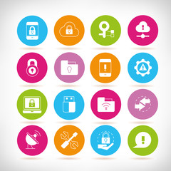 Fototapeta premium data security icons, network security icons