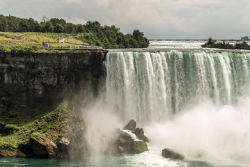 Incredible View on the Niagara Falls in Ontario Canada showing how huge they are