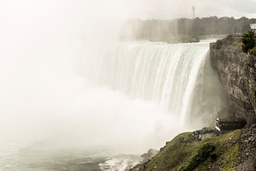 Incredible View on the Niagara Falls in Ontario Canada showing how huge they are