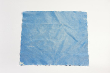 Blue Cleaning cloth solated on White Background, Closeup Top View