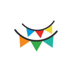 Ribbon Party Logo Icon Design