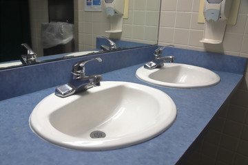 Sinks in public restroom