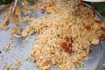 Fried Rice Cooked / Food Stir-Fried Rice Cooked With Various On Plate.