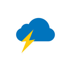 Thunder Weather logo Icon Design