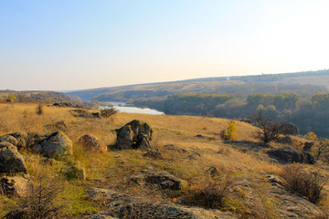 River Southern Bug in Ukraine on autumn