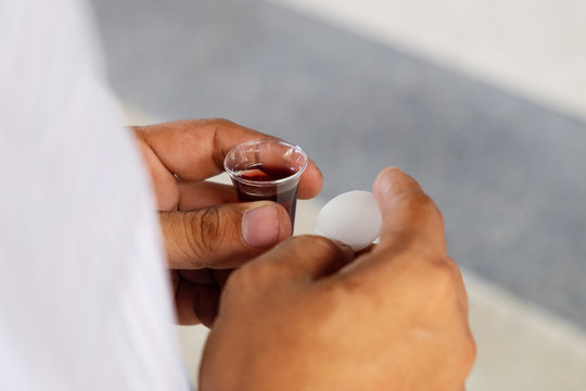 Adult and Faithful in Jesus Christ Man in a Holy Communion.