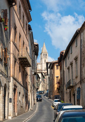 Obraz premium Todi (Umbria, Italy) - The suggestive medieval town of Umbria region, in a summer sunday morning.
