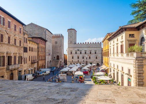 Todi (Umbria, Italy) - The suggestive medieval town of Umbria region, in a summer sunday morning.