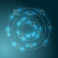 Obraz premium internet rzeczy i tło koncepcji inteligentnego domu