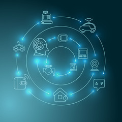 internet of things and smart home concept background