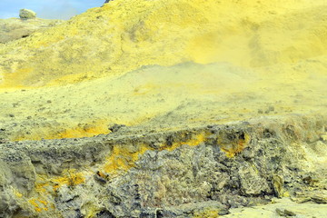 The site of fumaroles and mud geysers on New Zealand's White Island