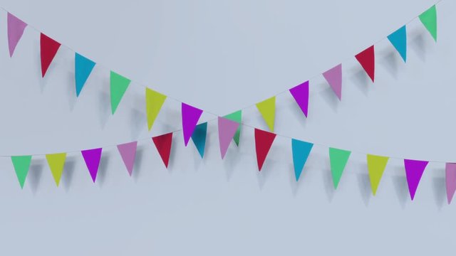 Party Time! Make an announcement in style with these fun party banners. Colorful bunting drops into frame, creating a nice background.