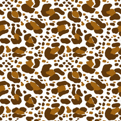 Vector illustration seamless pattern floral animal fur print background. Hand drawn style, texture wallpaper, fashion fabric, textile. Abstract skin pelage.