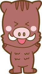 かわいいイノシシのイラスト素材