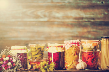 Preserved food, marinated fermented and pickled vegetables