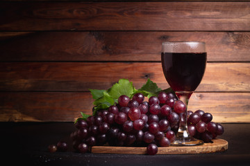 grape on table still life concept dark tone