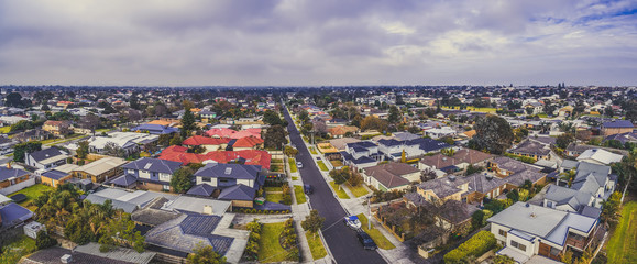 Obraz premium Large aerial panorama of real estate in Carrum, suburb in Melbourne, Australia