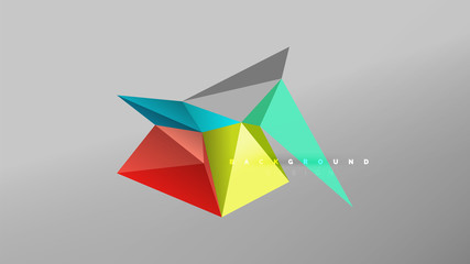 Abstract background - geometric origami style shape composition, triangular low poly design concept. Colorful trendy minimalistic illustration
