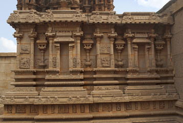 Outer wall of the Amman shrine, Hazara Rama Temple. Royal Center or Royal Enclosure. Hampi, Karnataka. View from the south