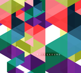 Multicolored triangles abstract background, mosaic tiles concept