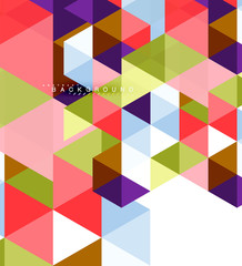 Multicolored triangles abstract background, mosaic tiles concept