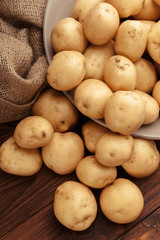 fresh potatoes in basket
