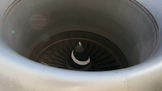 Aircraft engine close up