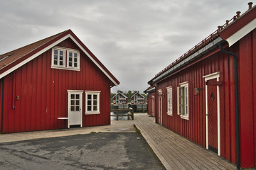 Traditional wooden scandinavian rural house